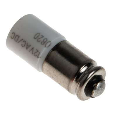 RS PRO White LED Indicator Lamp, 12V ac/dc, Midget Groove Base, 6mm Diameter, 2070mcd