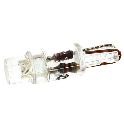 JKL Components White LED Indicator Lamp, 12V dc, Wedge Base, 4.5mm Diameter