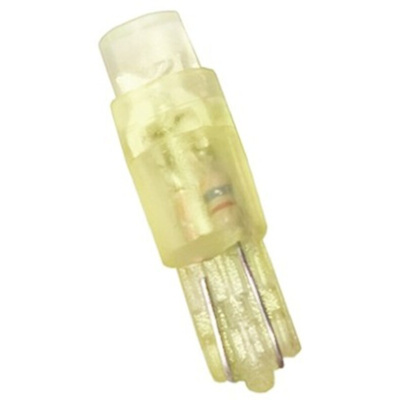 JKL Components Yellow LED Indicator Lamp, 12V dc, Wedge Base, 4.5mm Diameter