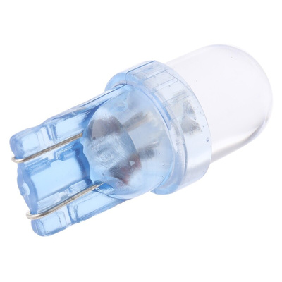 JKL Components Blue LED Indicator Lamp, 12V dc, Wedge Base, 10mm Diameter