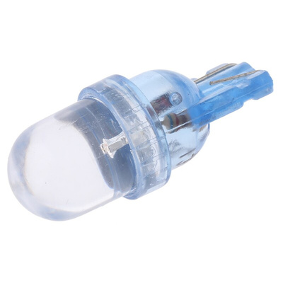 JKL Components Blue LED Indicator Lamp, 12V dc, Wedge Base, 10mm Diameter