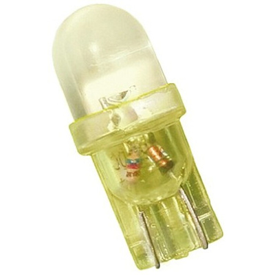 JKL Components Yellow LED Indicator Lamp, 12V dc, Wedge Base, 10mm Diameter