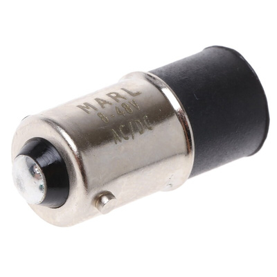 Marl White LED Indicator Lamp, 48V ac/dc, BA9s Base, 4.9mm Diameter, 9200mcd