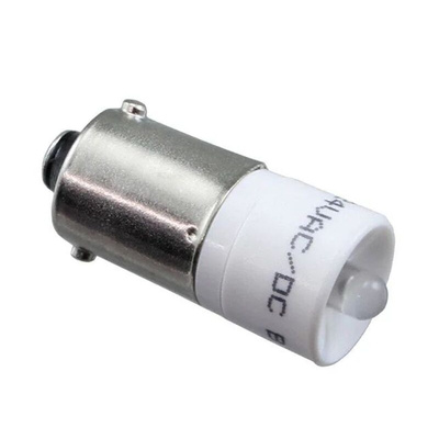 EAO White LED Indicator Lamp, 24 V ac, 24V dc, BA9s Base, 10mm Diameter, 1050mcd