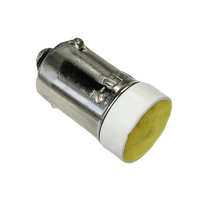 Idec Yellow LED Indicator Lamp, 24V, BA9 Base, 10.6mm Diameter, 200mcd