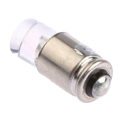 Marl White LED Indicator Lamp, 24V dc, Midget Groove Base, 4.8mm Diameter, 3000mcd
