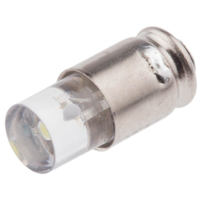 Marl White LED Indicator Lamp, 24 → 28V dc, Midget Groove Base, 4.9mm Diameter, 14000mcd