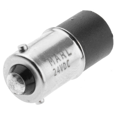 Marl White LED Indicator Lamp, 24V dc, BA9s Base, 4.9mm Diameter, 3000mcd
