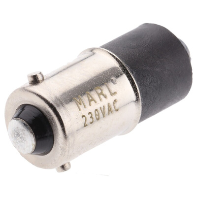 Marl Green LED Indicator Lamp, 230V ac, BA9s Base, 4.8mm Diameter, 900mcd