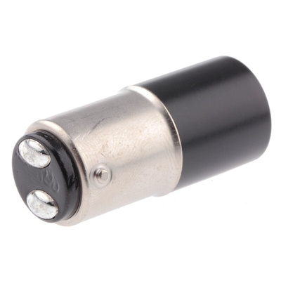Marl White LED Indicator Lamp, 28V dc, BA15d Base, 16mm Diameter, 14000mcd