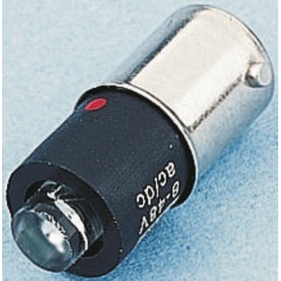 Marl Green LED Indicator Lamp, 8-48V ac/dc, BA9s Base, 4.9mm Diameter, 23000mcd