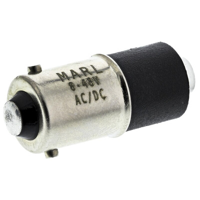Marl Yellow LED Indicator Lamp, 8-48V ac/dc, BA9s Base, 4.9mm Diameter, 16000mcd
