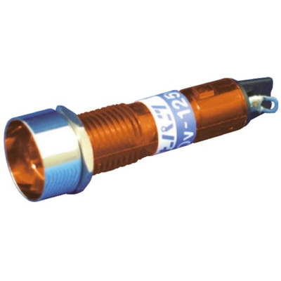 Orange Neon Indicator Lamp, Solder Tabs, 100 → 125 V ac