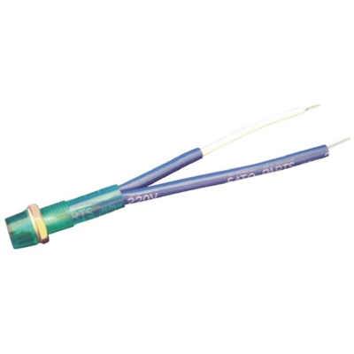 Green Neon Indicator Lamp, 200 → 250 V ac