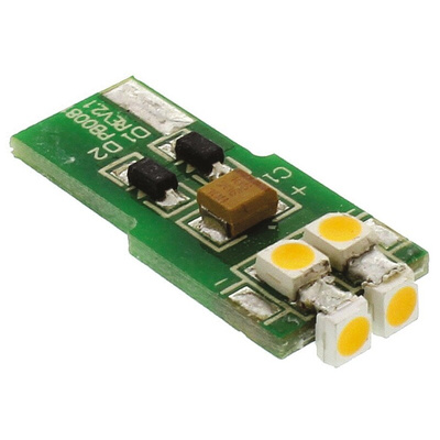 JKL Components White LED Indicator Lamp, 12V, Flat Wedge Base