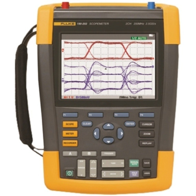 Fluke 190 ScopeMeter Handheld Oscilloscope, 60MHz, 2 Channels With RS Calibration