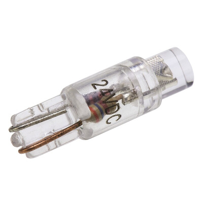 JKL Components White LED Indicator Lamp, 24V, Wedge Base, 4.5mm Diameter