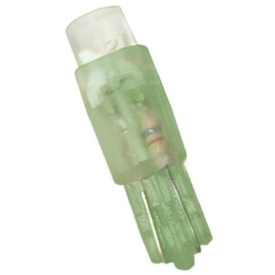 JKL Components Green LED Indicator Lamp, 24V, Wedge Base, 4.5mm Diameter