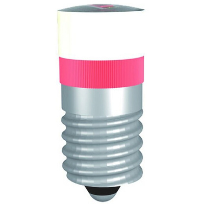 Signal Construct Red LED Indicator Lamp, 12V ac/dc, E10 Base, 9.7mm Diameter, 220mcd