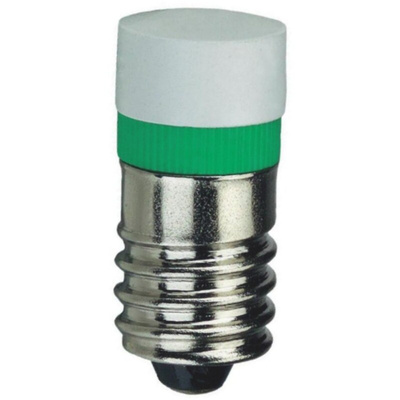 Signal Construct Green LED Indicator Lamp, 24V ac/dc, E10 Base, 9.7mm Diameter, 850mcd