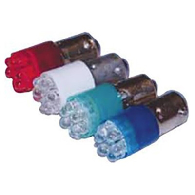 Dialight White LED Visible LED, 6V dc, BA9s Base, 10.92mm Diameter, 4800mcd