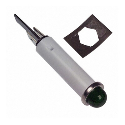 VCC Green LED Indicator Lamp, 12 → 24 V dc, 22 → 32V ac, Wire Terminal Base, 7.87mm Diameter