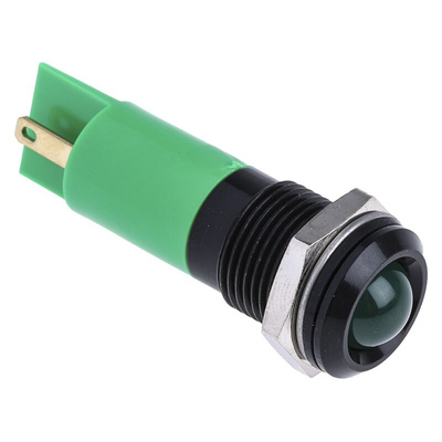 RS PRO Green Panel Mount Indicator, 24V dc, 14mm Mounting Hole Size, IP67