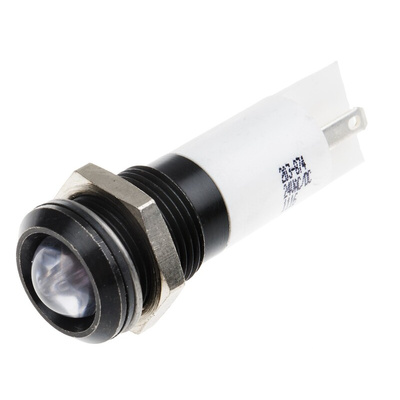 RS PRO White Panel Mount Indicator, 24V dc, 14mm Mounting Hole Size, IP67