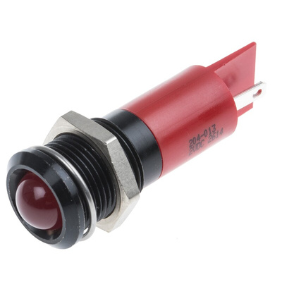 RS PRO Red Panel Mount Indicator, 2V dc, 14mm Mounting Hole Size, Solder Tab Termination