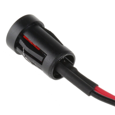 RS PRO Red Panel Mount Indicator, 24V dc, 8mm Mounting Hole Size, Lead Wires Termination