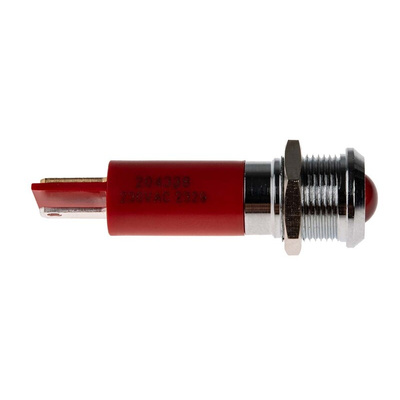 RS PRO Red Panel Mount Indicator, 230V ac, 12mm Mounting Hole Size, IP67