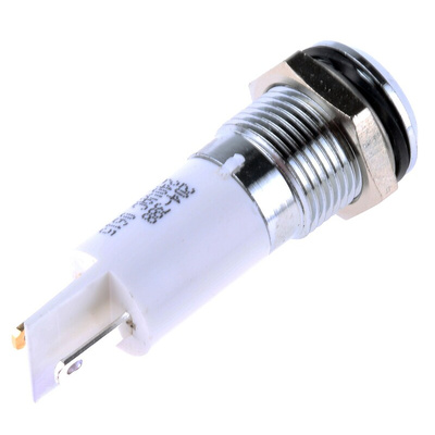RS PRO Orange Panel Mount Indicator, 240V ac, 14.5mm Mounting Hole Size, Solder Tab Termination, IP40