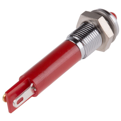 RS PRO Red Panel Mount Indicator, 12V dc, 6mm Mounting Hole Size, Solder Tab Termination