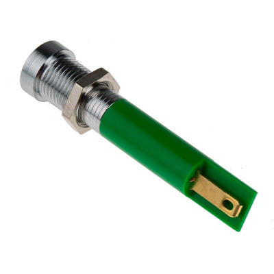 RS PRO Green Panel Mount Indicator, 230V ac, 8mm Mounting Hole Size