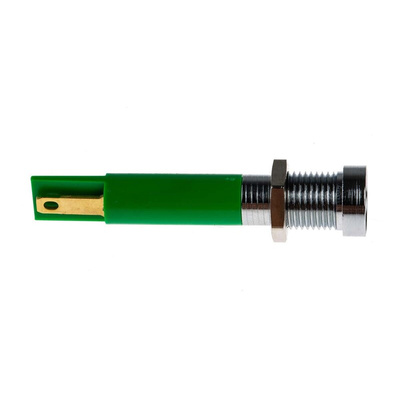 RS PRO Green Panel Mount Indicator, 230V ac, 8mm Mounting Hole Size
