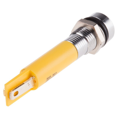 RS PRO Yellow Panel Mount Indicator, 230V ac, 8mm Mounting Hole Size