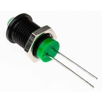 RS PRO Green Panel Mount Indicator, 2V dc, 8mm Mounting Hole Size, IP67