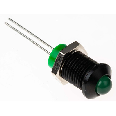 RS PRO Green Panel Mount Indicator, 2V dc, 8mm Mounting Hole Size, IP67