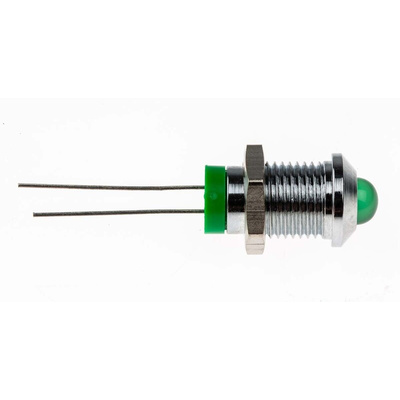 RS PRO Green Panel Mount Indicator, 2V dc, 8mm Mounting Hole Size, IP67