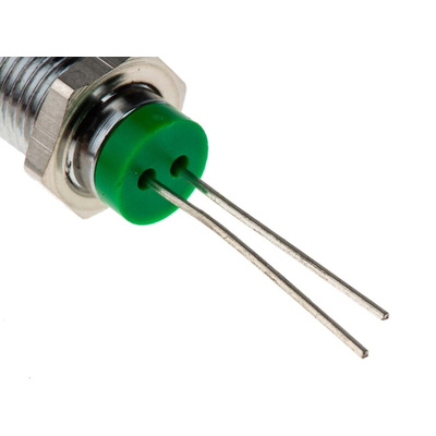 RS PRO Green Panel Mount Indicator, 2V dc, 8mm Mounting Hole Size, IP67