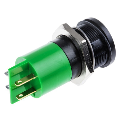 RS PRO Green Panel Mount Indicator, 230V ac, 22mm Mounting Hole Size, IP67