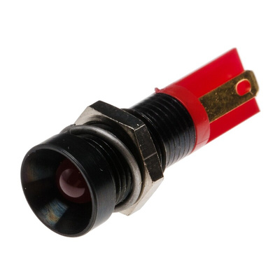 RS PRO Red Panel Mount Indicator, 2V dc, 8mm Mounting Hole Size, Solder Tab Termination