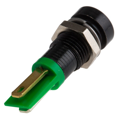 RS PRO Green Panel Mount Indicator, 2V dc, 8mm Mounting Hole Size, Solder Tab Termination