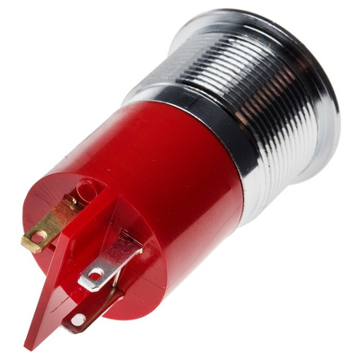 RS PRO Red Panel Mount Indicator, 12V dc, 22mm Mounting Hole Size, Solder Tab Termination