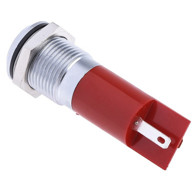 RS PRO Red Panel Mount Indicator, 14mm Mounting Hole Size, Solder Tab Termination, IP67