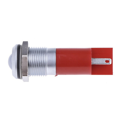 RS PRO Red Panel Mount Indicator, 14mm Mounting Hole Size, Solder Tab Termination, IP67