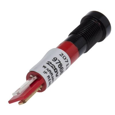 RS PRO Red Panel Mount Indicator, 230V ac, 8mm Mounting Hole Size