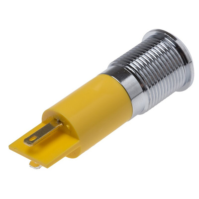 RS PRO Yellow Panel Mount Indicator, 14mm Mounting Hole Size, IP67