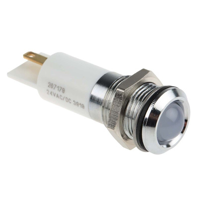 RS PRO White Panel Mount Indicator, 14mm Mounting Hole Size, IP67