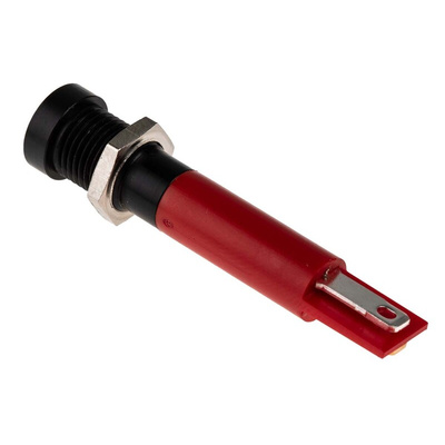 RS PRO Red Panel Mount Indicator, 12V dc, 8mm Mounting Hole Size, Solder Tab Termination